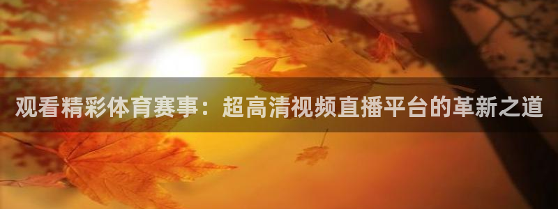 观看精彩体育赛事：超高清视频直播平台的革新之道